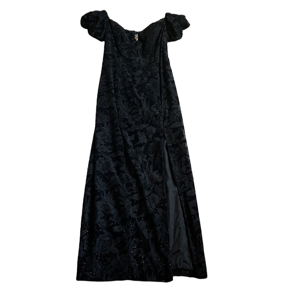 Jump Black Floral Velvet Maxi Dress